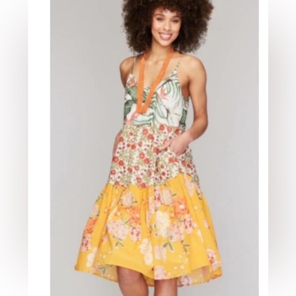 Roller Rabbit Nusa Penida Dakota Midi Dress in multi floral print Size XL